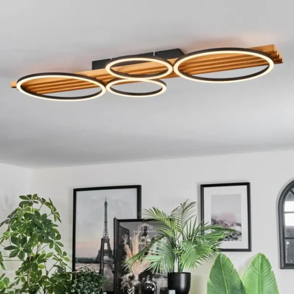 hofstein Pompu Plafonnier LED Écru, Noir, 1 lumière* Lampes Modernes