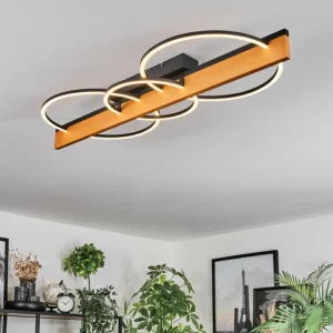 hofstein Pompu Plafonnier LED Écru, Noir, 1 lumière* Lampes Modernes