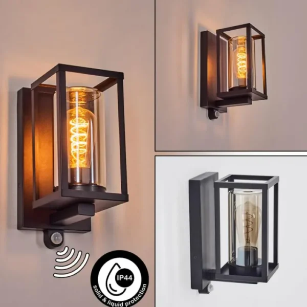 hofstein Portalis Lampe murale d´extérieur Noir, 1 lumière, Détecteur de mouvement* Lampes Modernes