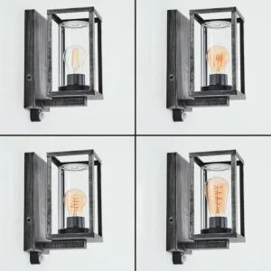 hofstein Portalis Lampe murale d´extérieur Noir, Argenté, 1 lumière, Détecteur de mouvement* Lampes Modernes