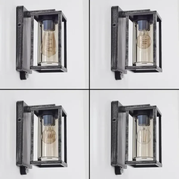 hofstein Portalis Lampe murale d´extérieur Noir, Argenté, 1 lumière, Détecteur de mouvement* Lampes Modernes