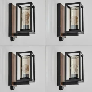 hofstein Portalis Lampe murale d´extérieur Brun, Couleur bois, Noir, 1 lumière, Détecteur de mouvement* Lampes Modernes