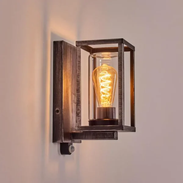 hofstein Portalis Lampe murale d´extérieur Noir, Argenté, 1 lumière, Détecteur de mouvement* Lampes Modernes