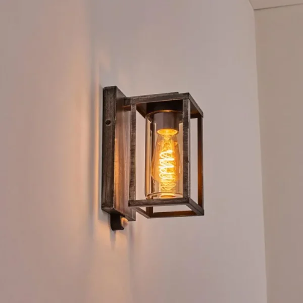 hofstein Portalis Lampe murale d´extérieur Noir, Argenté, 1 lumière, Détecteur de mouvement* Lampes Modernes