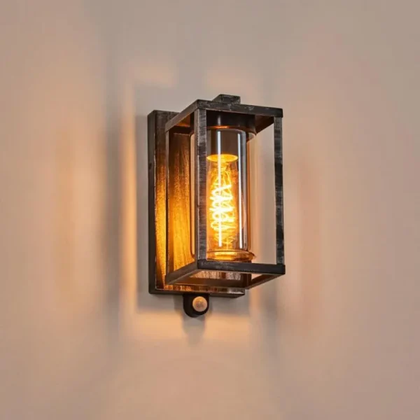 hofstein Portalis Lampe murale d´extérieur Noir, Argenté, 1 lumière, Détecteur de mouvement* Lampes Modernes