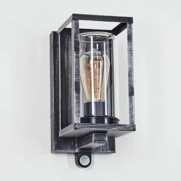 hofstein Portalis Lampe murale d´extérieur Noir, Argenté, 1 lumière, Détecteur de mouvement* Lampes Modernes