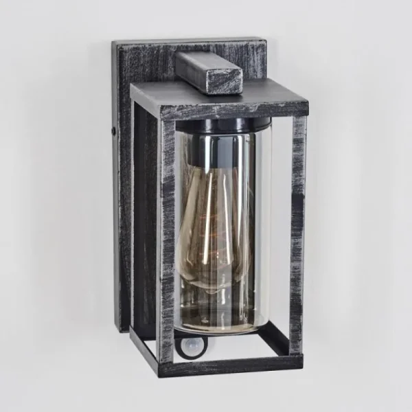 hofstein Portalis Lampe murale d´extérieur Noir, Argenté, 1 lumière, Détecteur de mouvement* Lampes Modernes