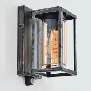 hofstein Portalis Lampe murale d´extérieur Noir, Argenté, 1 lumière, Détecteur de mouvement* Lampes Modernes