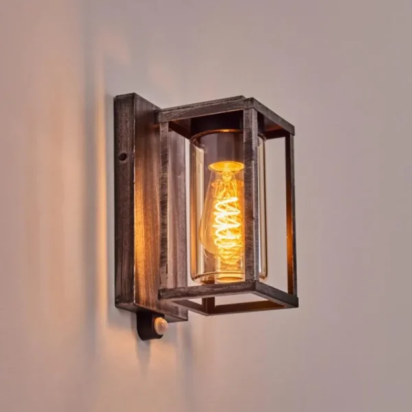 hofstein Portalis Lampe murale d´extérieur Noir, Argenté, 1 lumière, Détecteur de mouvement* Lampes Modernes