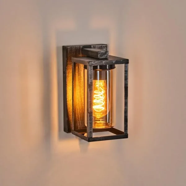 hofstein Portalis Lampe murale d´extérieur Noir, Argenté, 1 lumière, Détecteur de mouvement* Lampes Modernes