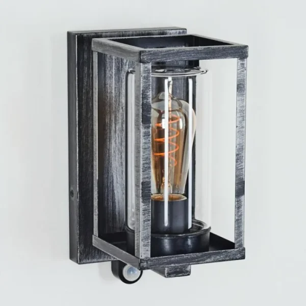 hofstein Portalis Lampe murale d´extérieur Noir, Argenté, 1 lumière, Détecteur de mouvement* Lampes Modernes