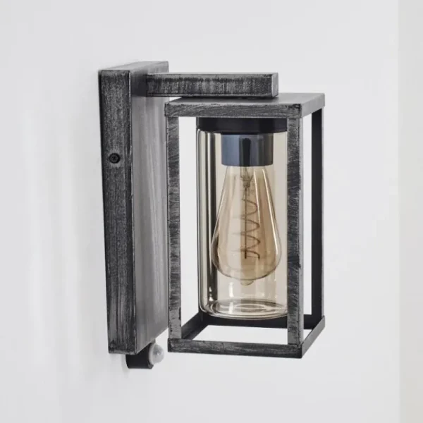 hofstein Portalis Lampe murale d´extérieur Noir, Argenté, 1 lumière, Détecteur de mouvement* Lampes Modernes