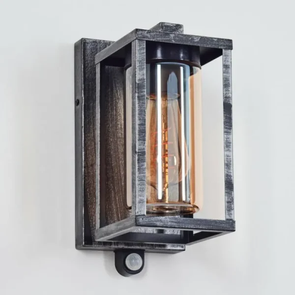 hofstein Portalis Lampe murale d´extérieur Noir, Argenté, 1 lumière, Détecteur de mouvement* Lampes Modernes