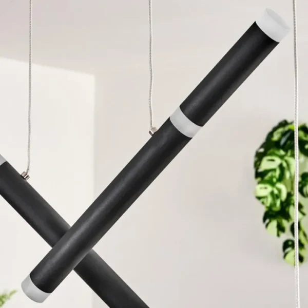 hofstein Pousseline Suspension, Suspension LED Noir, 1 lumière* Lampes Modernes