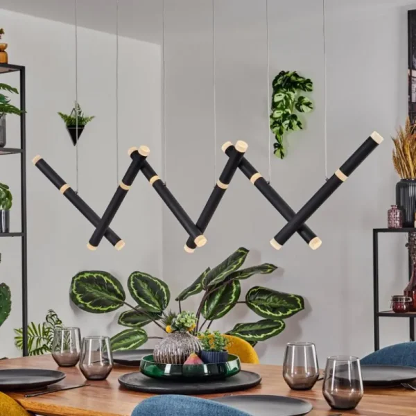 hofstein Pousseline Suspension, Suspension LED Noir, 1 lumière* Lampes Modernes