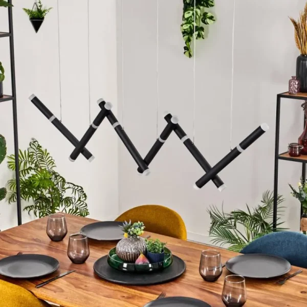 hofstein Pousseline Suspension, Suspension LED Noir, 1 lumière* Lampes Modernes