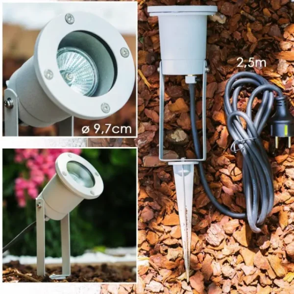 hofstein Projecteur de jardin Pilsen Argenté, 1 lumière* Lampes Modernes