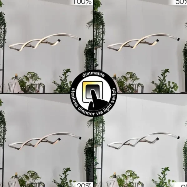 hofstein Radogna Suspension, Suspension LED Argenté, 2 lumières* Lampes Modernes