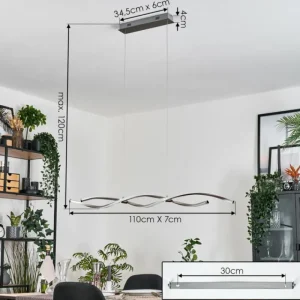 hofstein Radogna Suspension, Suspension LED Argenté, 2 lumières* Lampes Modernes