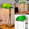hofstein Ragaz Lampe de banquier, Lampe de bureau, Lampe à poser Vieux laiton, 1 lumière* Lampes En Verre