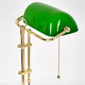 hofstein Ragaz Lampe de banquier, Lampe de bureau, Lampe à poser Laiton, 1 lumière* Lampes En Verre