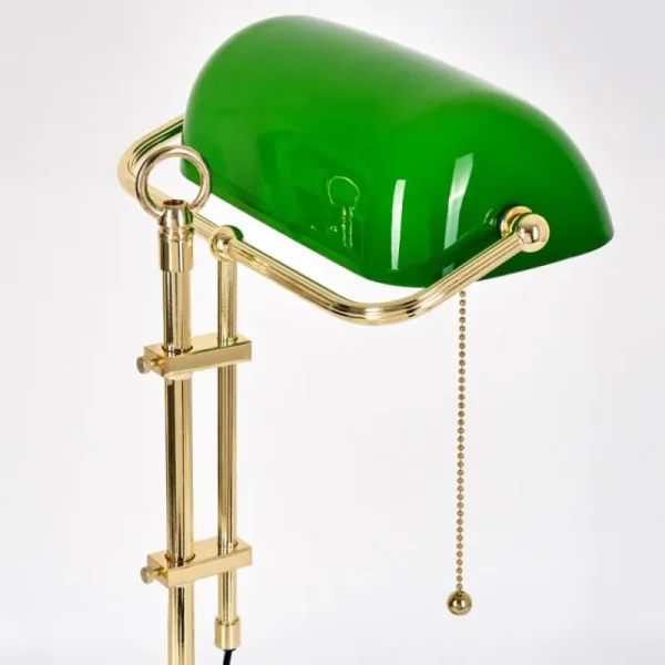 hofstein Ragaz Lampe de banquier, Lampe de bureau, Lampe à poser Laiton, 1 lumière* Lampes En Verre