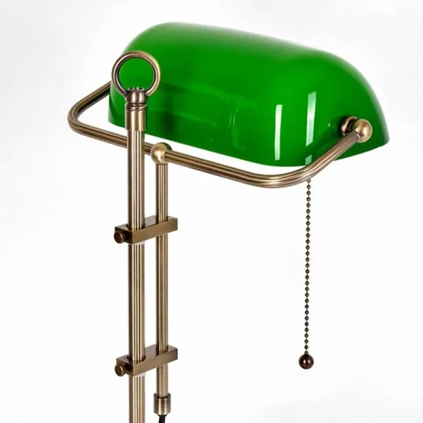 hofstein Ragaz Lampe de banquier, Lampe de bureau, Lampe à poser Vieux laiton, 1 lumière* Lampes En Verre