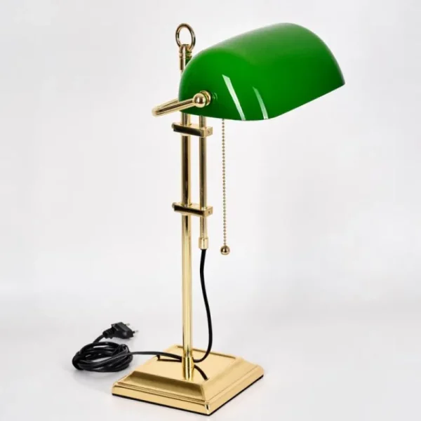 hofstein Ragaz Lampe de banquier, Lampe de bureau, Lampe à poser Laiton, 1 lumière* Lampes En Verre