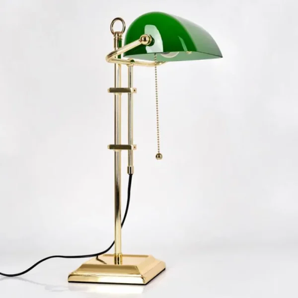 hofstein Ragaz Lampe de banquier, Lampe de bureau, Lampe à poser Laiton, 1 lumière* Lampes En Verre