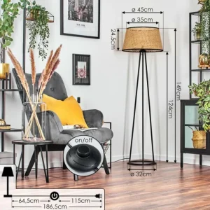 hofstein Ramila Lampadaire Écru, 1 lumière* Lampes Modernes