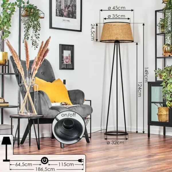 hofstein Ramila Lampadaire Écru, 1 lumière* Lampes Modernes