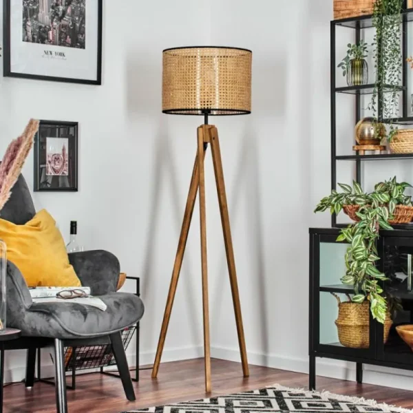 hofstein Ramila Lampadaire, Liseuse Écru, Noir, 1 lumière* Lampes Modernes