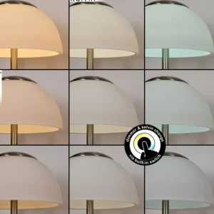hofstein Rands Lampe à poser LED Nickel mat, 1 lumière* Lampes En Verre