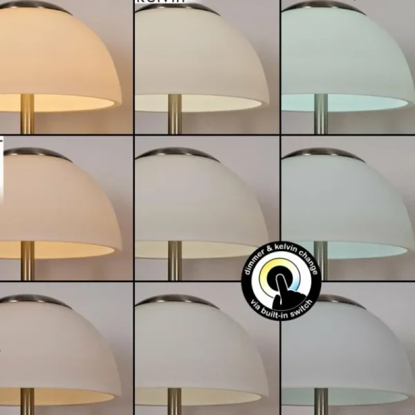 hofstein Rands Lampe à poser LED Nickel mat, 1 lumière* Lampes En Verre