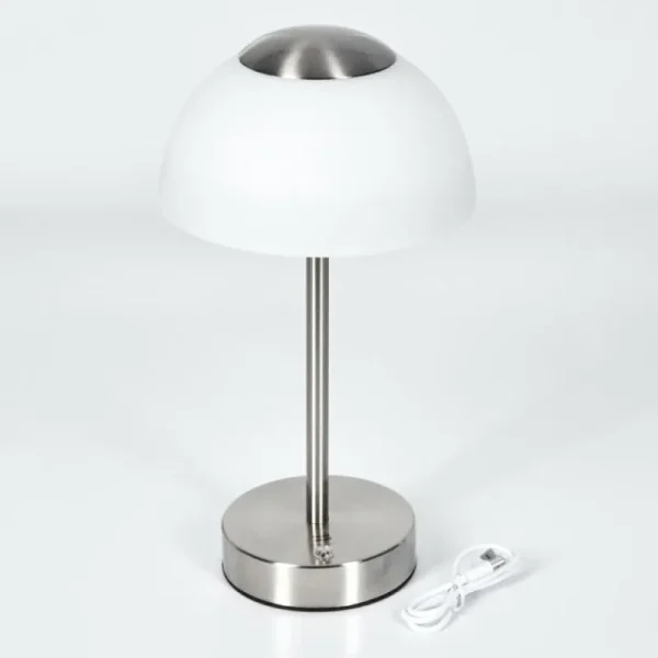 hofstein Rands Lampe à poser LED Nickel mat, 1 lumière* Lampes En Verre