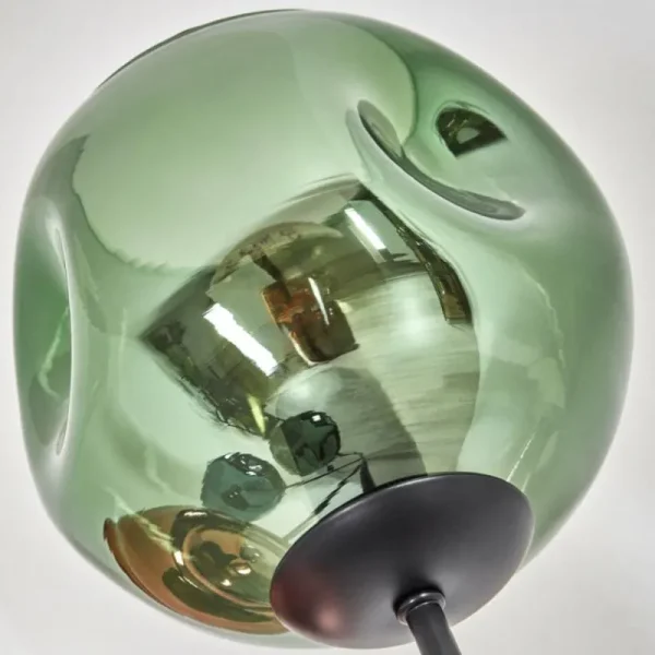 hofstein Ripoll Lampadaire Bleu, Vert, Cuivré, 5 lumières* Lampes En Verre