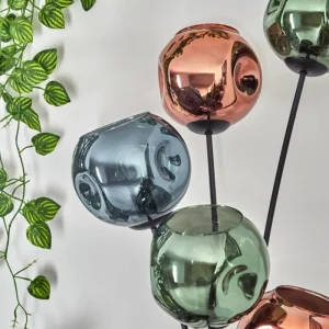 hofstein Ripoll Lampadaire Bleu, Vert, Cuivré, 5 lumières* Lampes En Verre