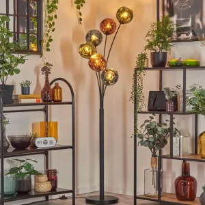 hofstein Ripoll Lampadaire Bleu, Vert, Cuivré, 6 lumières* Lampes En Verre