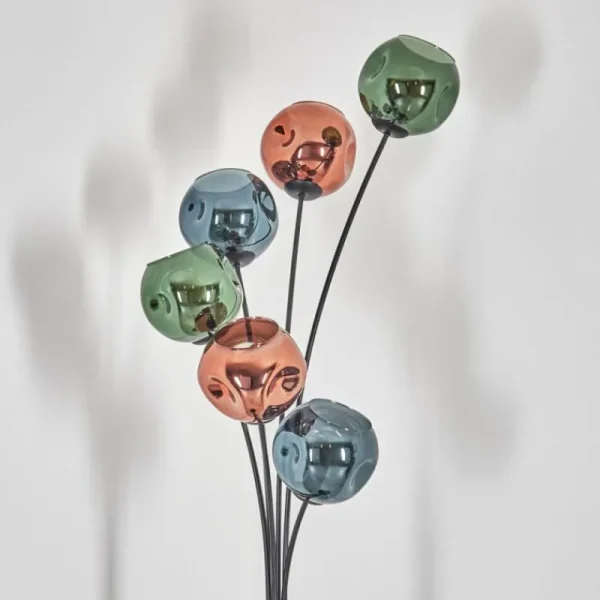 hofstein Ripoll Lampadaire Bleu, Vert, Cuivré, 6 lumières* Lampes En Verre