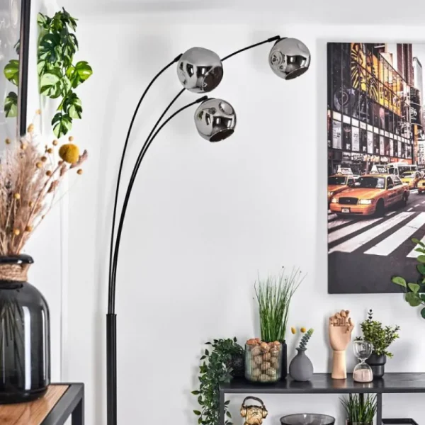 hofstein Ripoll Lampadaire Chrome, 3 lumières* Lampes En Verre