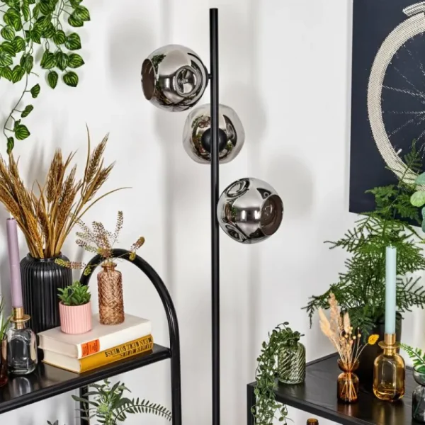 hofstein Ripoll Lampadaire Chrome, Fumé, 3 lumières* Lampes Modernes