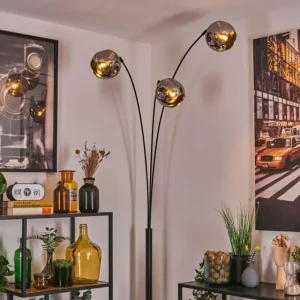 hofstein Ripoll Lampadaire Chrome, 3 lumières* Lampes En Verre