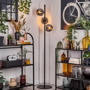 hofstein Ripoll Lampadaire Chrome, Fumé, 3 lumières* Lampes Modernes