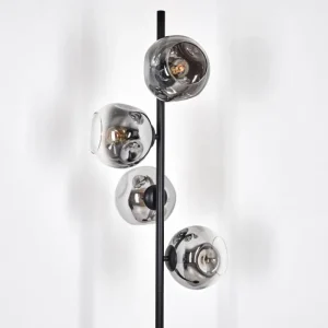 hofstein Ripoll Lampadaire Chrome, Clair, Fumé, 4 lumières* Lampes Modernes