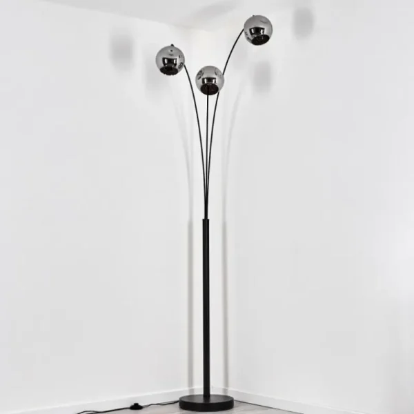 hofstein Ripoll Lampadaire Chrome, 3 lumières* Lampes En Verre