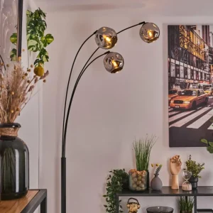 hofstein Ripoll Lampadaire Chrome, 3 lumières* Lampes En Verre