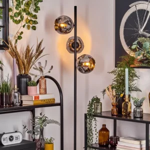 hofstein Ripoll Lampadaire Chrome, Fumé, 3 lumières* Lampes Modernes