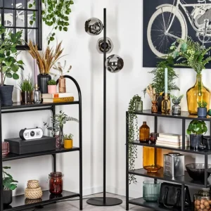 hofstein Ripoll Lampadaire Chrome, Fumé, 3 lumières* Lampes Modernes