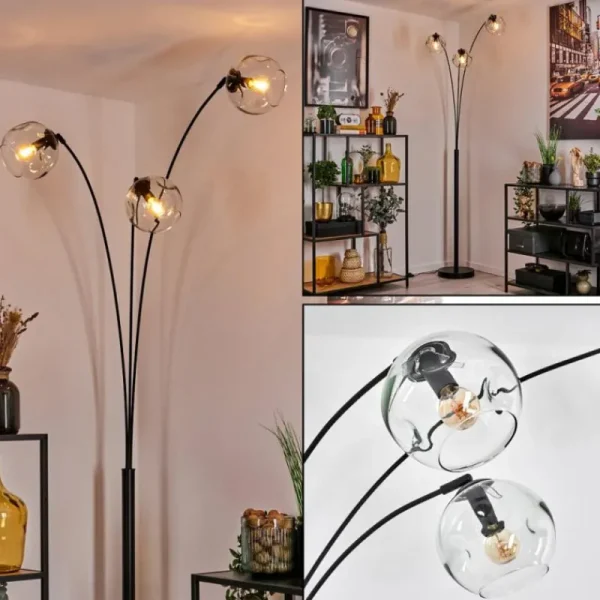 hofstein Ripoll Lampadaire Clair, 3 lumières* Lampes En Verre