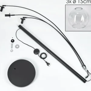 hofstein Ripoll Lampadaire Clair, 3 lumières* Lampes En Verre